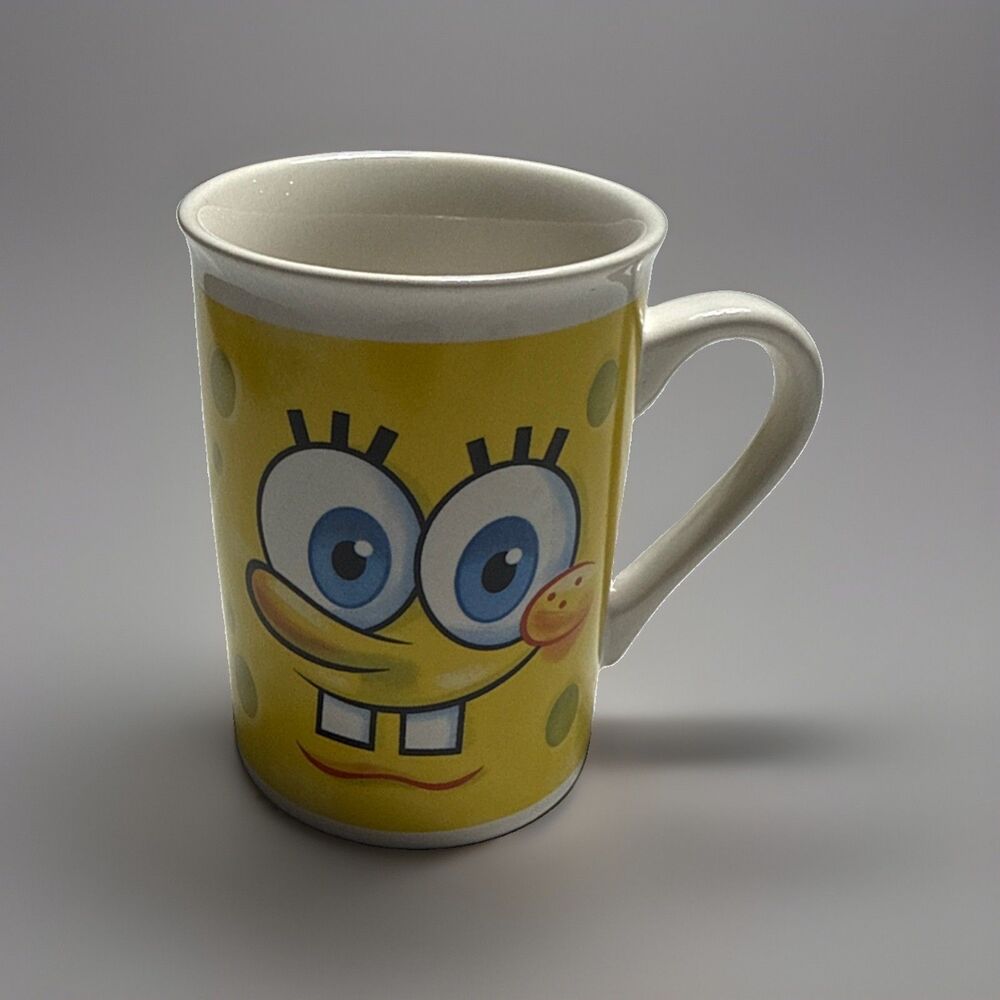 Spongebob Squarepants Coffee Cup 2011 Viacom Silly Faces Yellow Mug